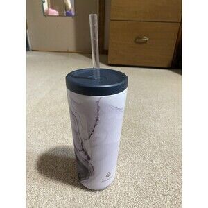 Manna 24oz Chilly Tumbler Geode Purple Grey Stainless Steel Insulated Straw